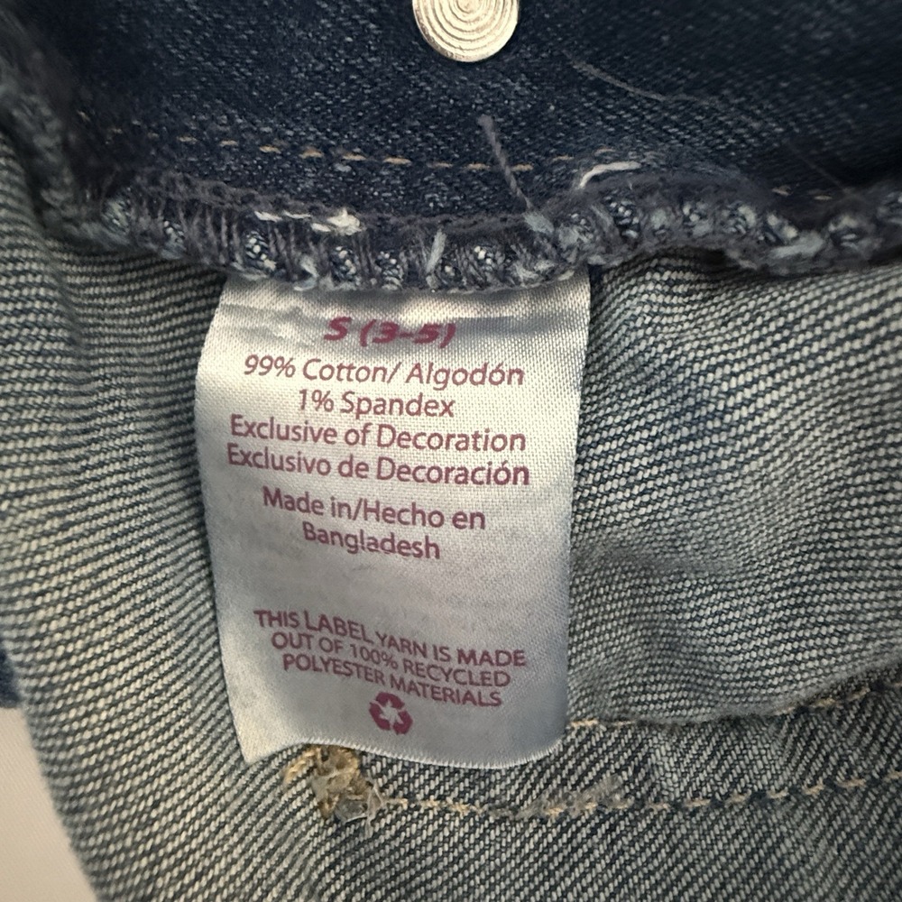 NOBO No Boundaries Denim Bib Shortalls Overalls Distressed Grunge Size S (3-5) - Picture 12 of 13